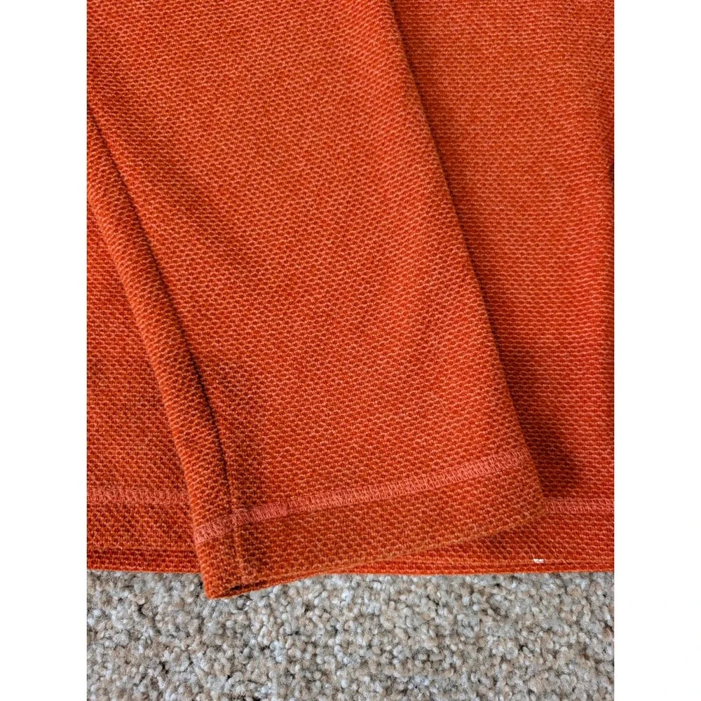 The North Face Mens XL Orange Textured Waffle Fleece Quarter Zip Pullover Jacket